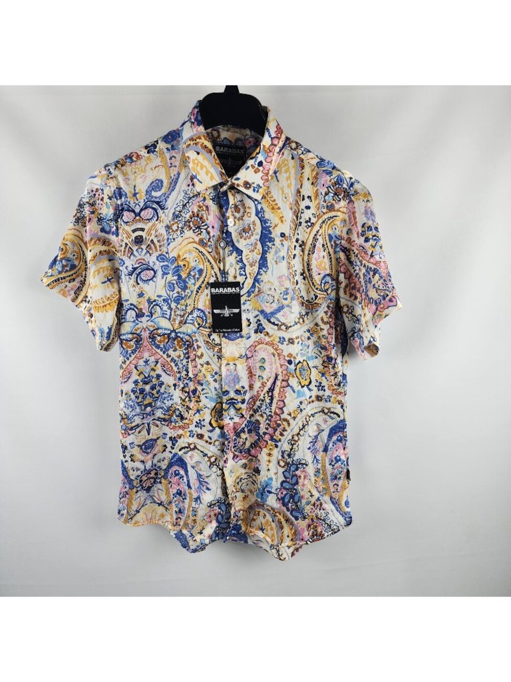Barabas Shirt Mens Small Baroque Paisley Button Up Short Sleeve Grunge NWT